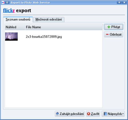 Nahrát obrázek na Flickr pomocí KIPI pluginu