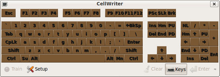 CellWriter - klávesnice na obrazovce