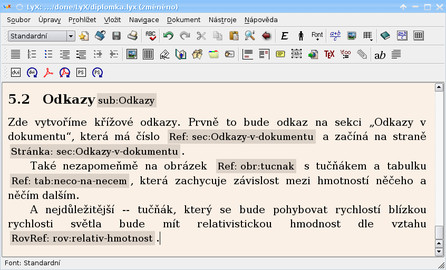 Povšimněte si odkazů a hlavně rozdílů v úvodních znacích