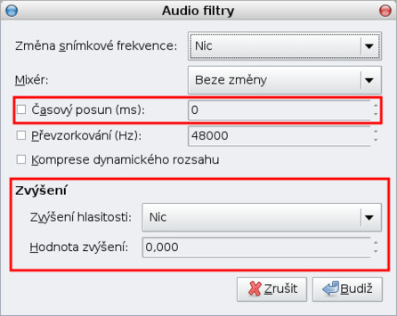Audio filtry