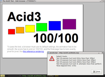 Testovací stránka webových standardů projektu Acid3