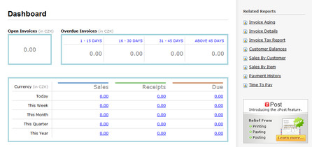 Zoho Invoice - dashboard