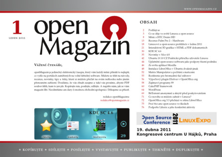 Kliknutím na obrázek si stáhnete openMagazin 01/2011 ve formátu PDF
