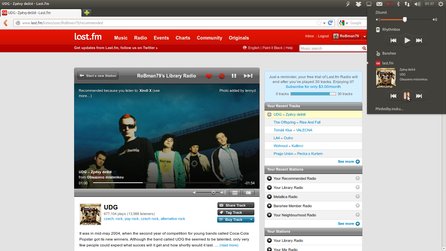 Webové aplikace – propojení Last.fm a zvukového menu