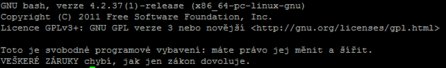 Ukázka výpisu informací o programu pod licencí GNU GPL