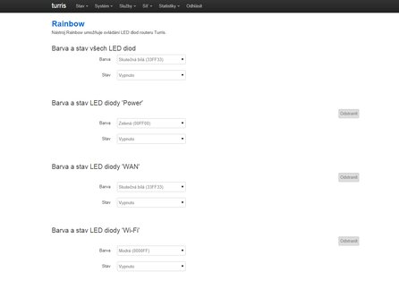 Ovládání diod na routeru