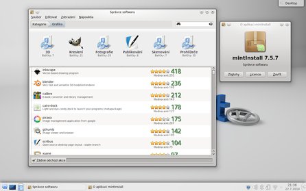 Grafický instalátor aplikací výše je Mintinstall, nemohu vědět, co je správně se má stále co učit (KDE)