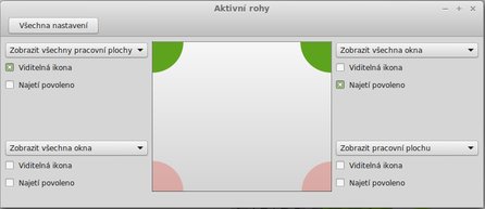 Možnost nastavení aktivních rohů v Cinnamonu