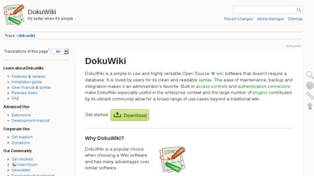 Oficiální stránky DokuWiki