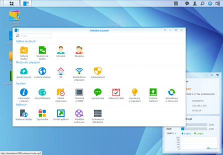 Ovládací panel v DSM 5.1