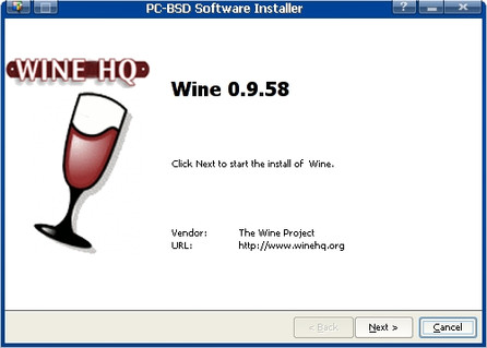 V PC-BSD sa nielen Wine inštaluje jedným klikom