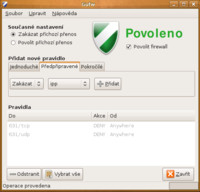 Gufw - grafické rozhraní pro nastavení firewallu