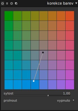 Nastavení modulu Korekce barev