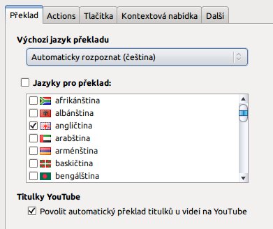 Výběr jazyků pro překlad