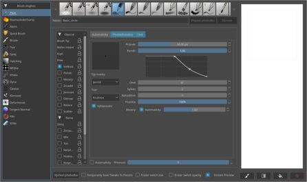 Obrovské možnosti v nastavení štětců