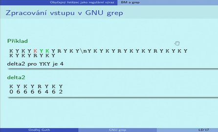 Zpracování vstupu programem grep (zdroj: video z přednášky)