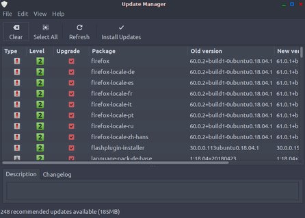 Obrázok 10: Update manager