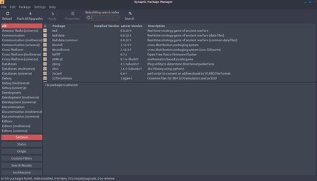 Obrázok 12: Synaptic SW manager