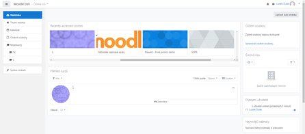 Nástěnka uživatele LMS Moodle ve verzi 3.5