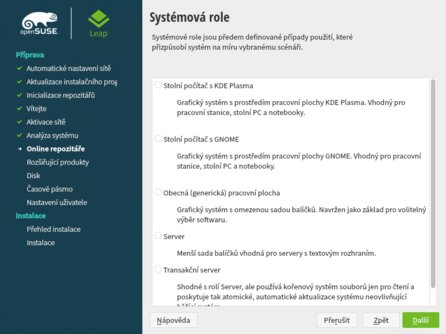 YaST - Systémové role