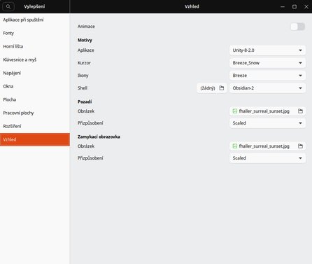 Vyladění vzhledu GNOME 3