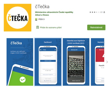 Aplikace čTečka pro Android (zdroj: Google Play)