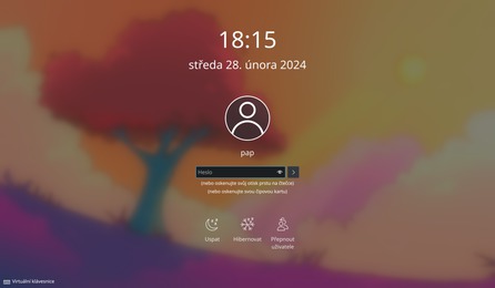 Plasma 6.0 - Přihlašovací obrazovka