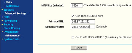 Routery podporujú i užívateľom určené DNS servery