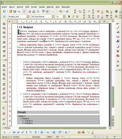 Správne zobrazené OpenType písmo v OpenOffice.org vo Windows