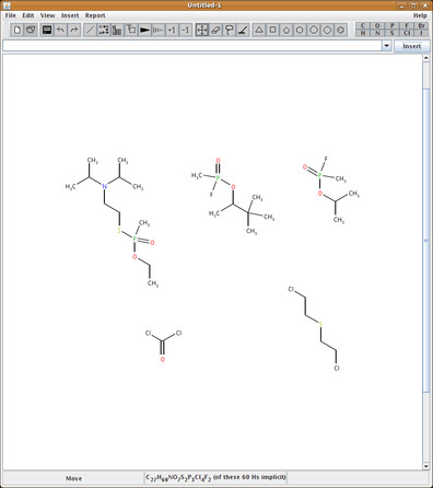 Hlavní okno programu JChemPaint