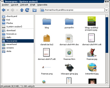 Správce souborů Thunar, pro srovnání