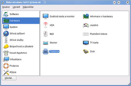 Nastavení tiskáren v programu YaST2