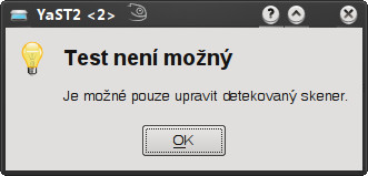 Nelze spustit test skeneru
