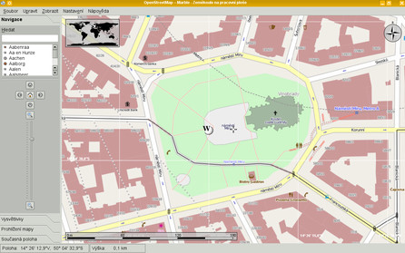 OpenStreetMap v akci v centru Prahy