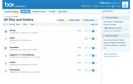 Box.net: Zde je webové rozhraní primárním prostředím