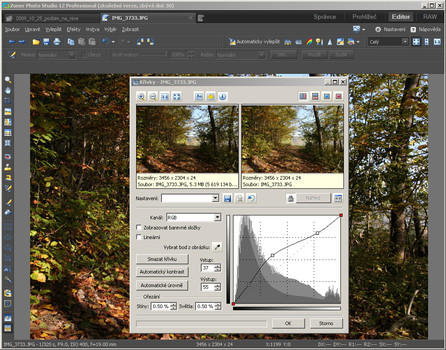 ZPS – editace obrázku, křivky