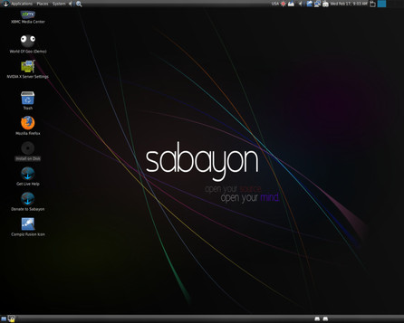 Desktopové prostředí GNOME v podání distribuce Sabayon