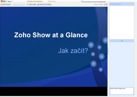 Zoho Show - vzdálená prezentace