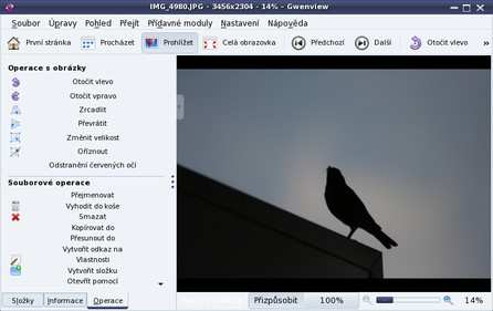 Prohlížeč obrázků Gwenview