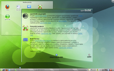 Poprvé spuštěné KDE