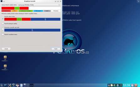 Jediným místem, kde je v průběhu instalace nutné dávat větší pozor, je dělení disku