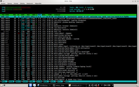 O vytížení stroje vám řekne htop
