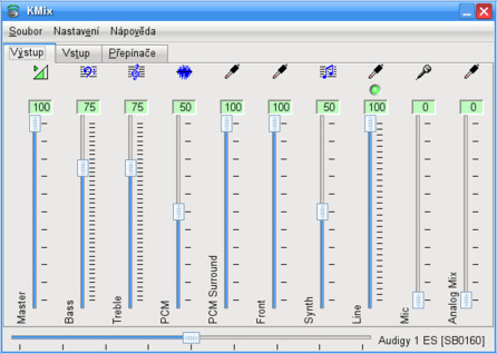 KMix – výstup