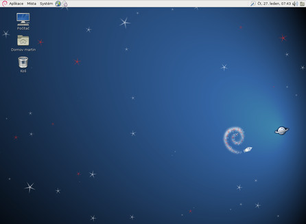 Debian 6 s výchozím prostředím GNOME