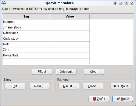 Audacity – MP3 tagy