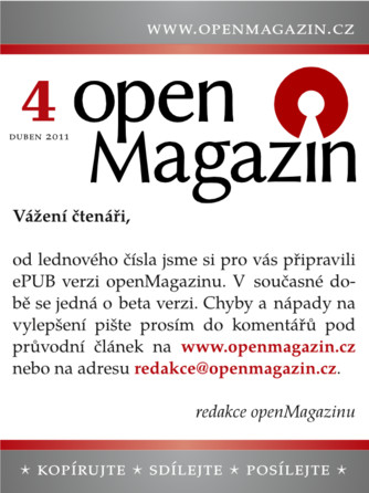 Kliknutím na obrázek stáhnete openMagazin 04/2011 ve formátu ePub
