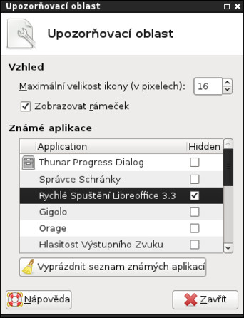 Skrytí Rychlého spuštění LibreOffice
