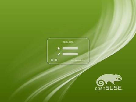 Přihlašovací obrazovka openSUSE 12.1