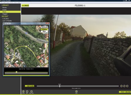 Contour Storyteller – zobrazení videa s trasou v mapě