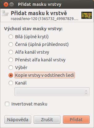 Dialogové okno pro přidání masky vrstvy